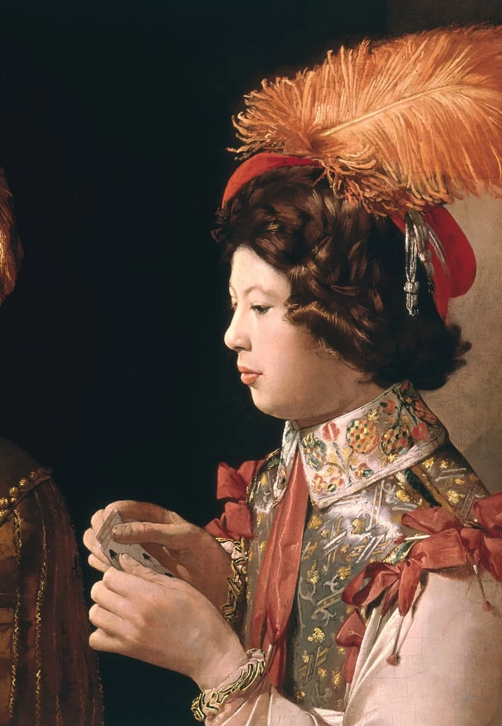 Georges de La Tour - Il baro con l'asso di fiori, Kimbell Art Museum, dettaglio